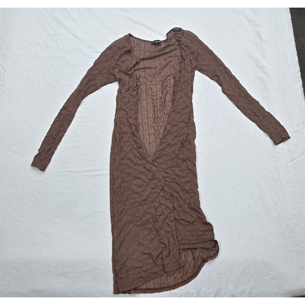 Women's Almost Famous Brown Sheer Longsleeve Cardigan Size Large